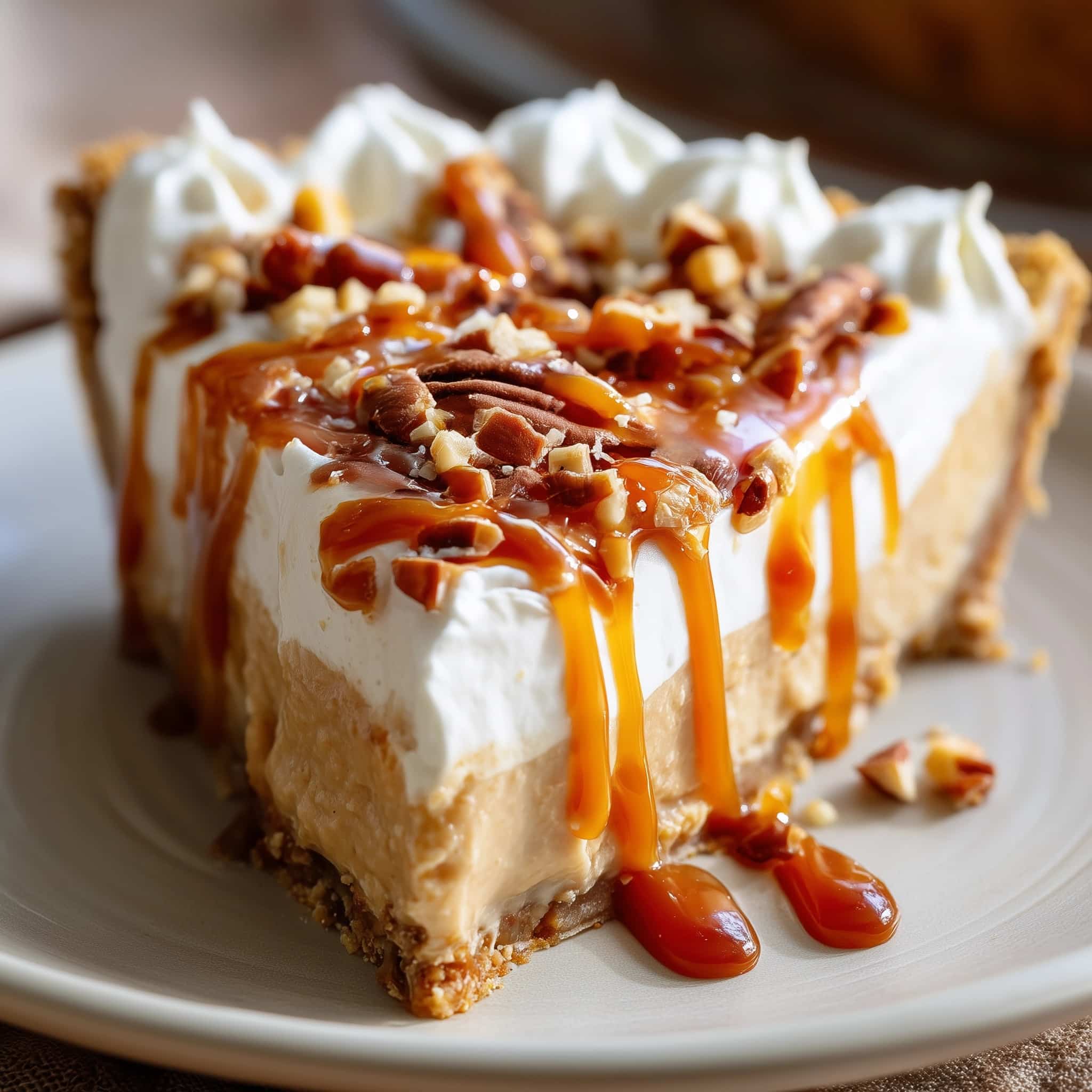 Peanut Butter Pretzel Pie Recipe - Recipe Image