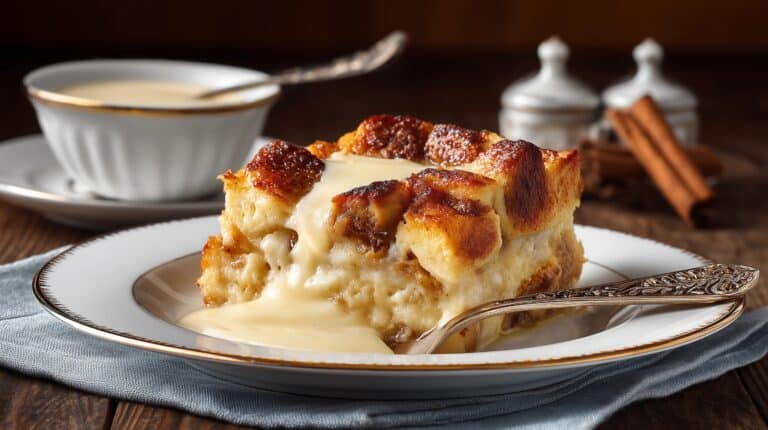 Creamy Bread Pudding with Custard Recipe