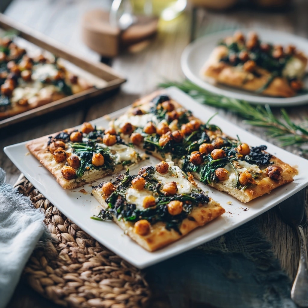 Spinach and Feta Flatbread Pizza Recipe - Recipe Image