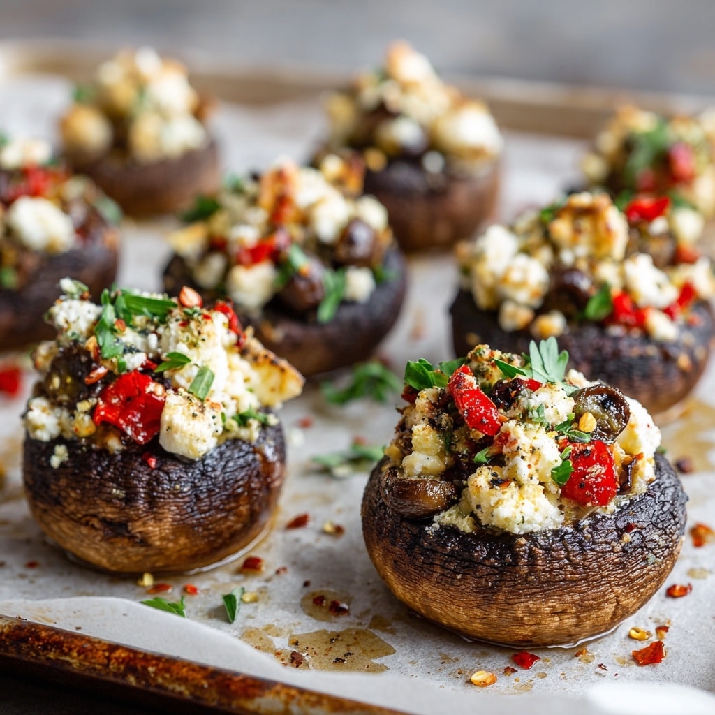 Caramelized Onion and Gruyère Stuffed Mushrooms Recipe - Recipe Image