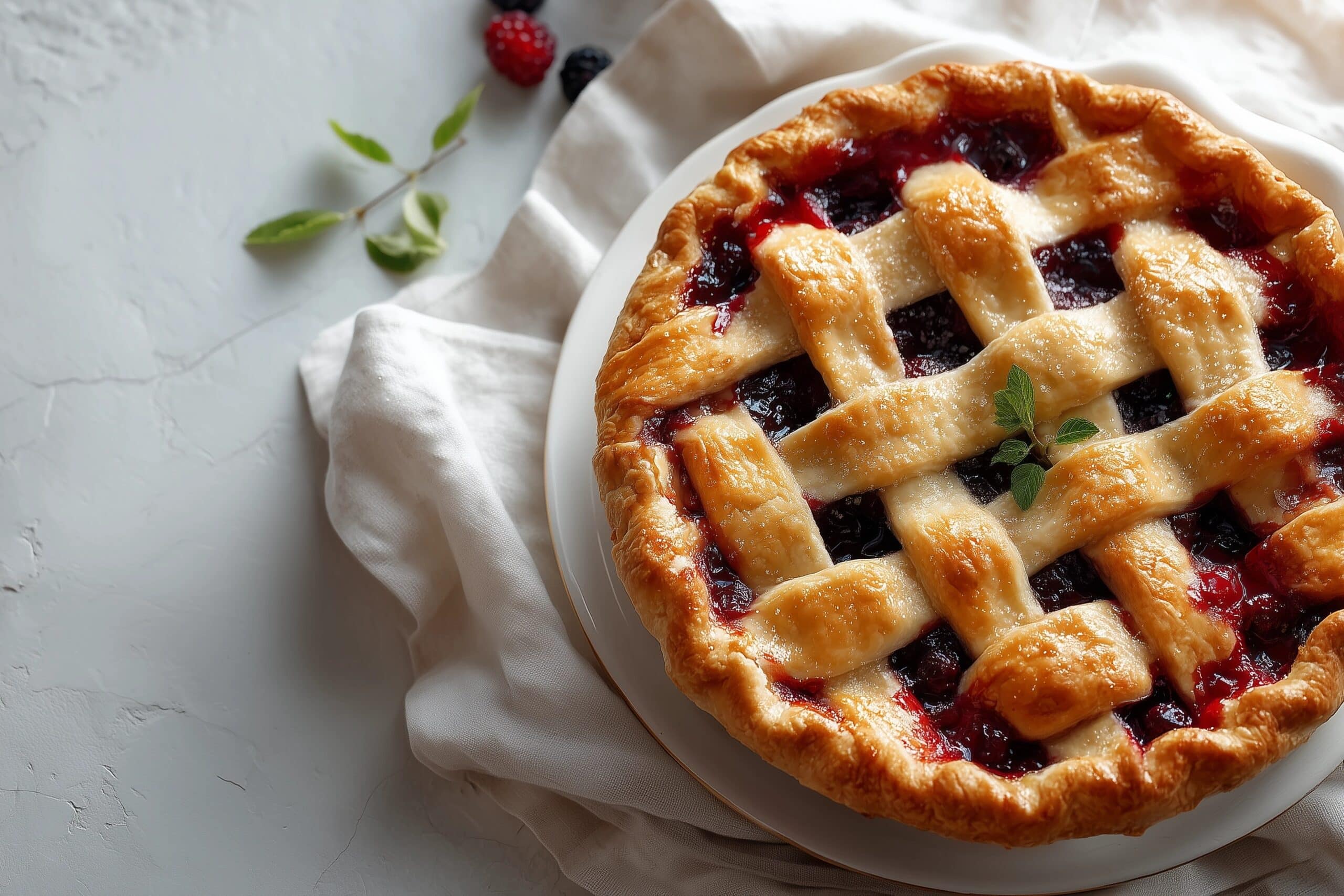 Peach Raspberry Pie Recipe - Recipe Image