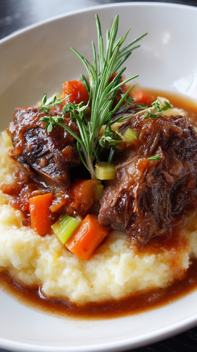 Fall Apple Cider Beef Stew over Mashed Potatoes Recipe - Recipe Image