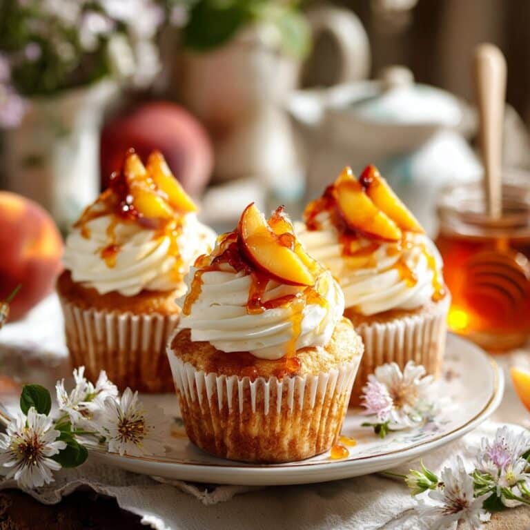 Peach Cupcakes with Cinnamon Cream Cheese Frosting Recipe