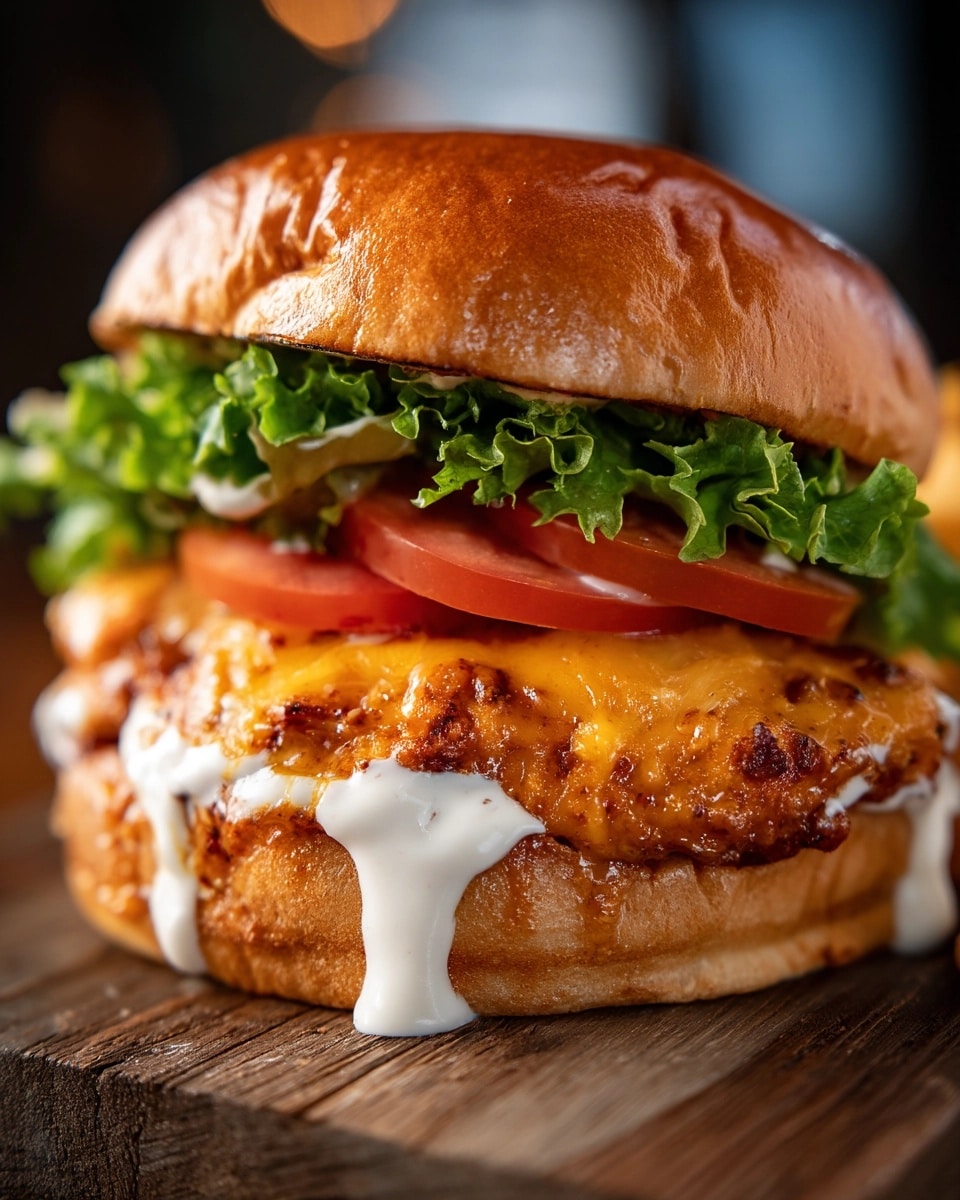 Creamy Bang Bang Chicken Burgers Recipe - Recipe Image