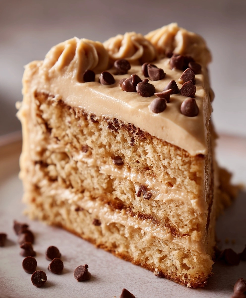 Banana Chocolate Chip Cake with Peanut Butter Frosting Recipe - Recipe Image