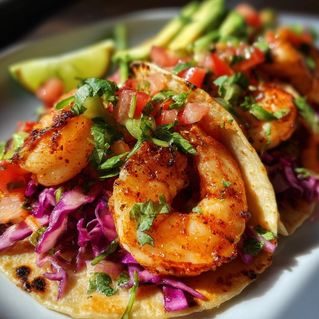 Crispy Shrimp Tacos with Lettuce and Sauce Recipe - Recipe Image