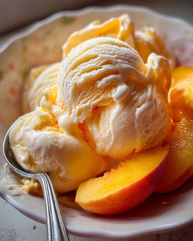 Bourbon Caramel Peach Ice Cream Recipe