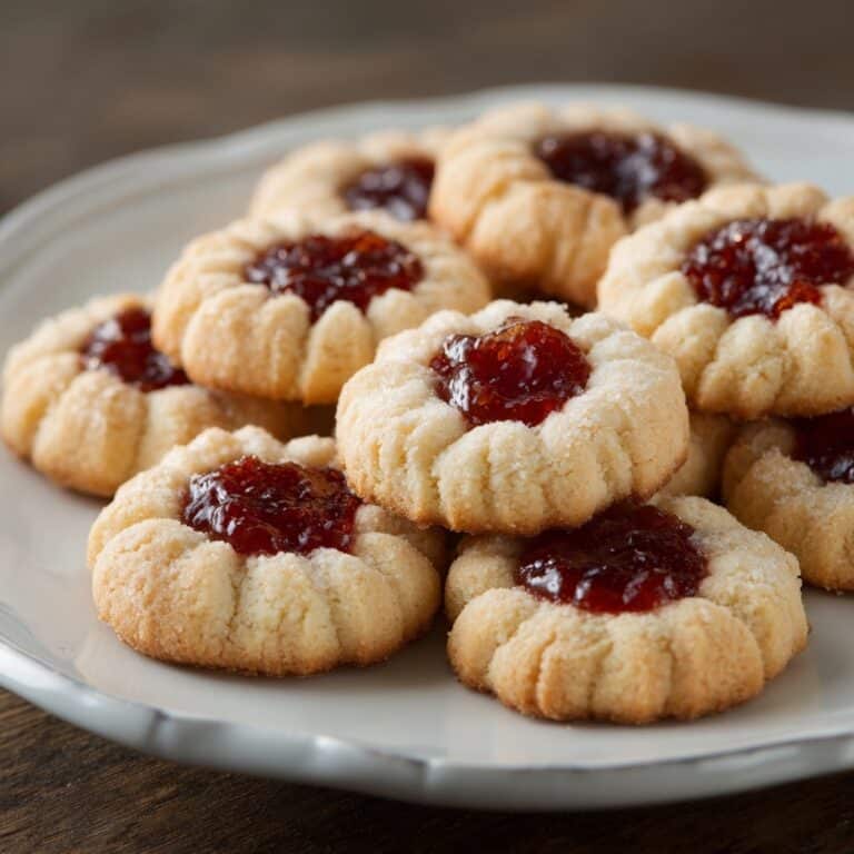 Gingerbread Thumbprint Cookies with Cranberry Jam Recipe