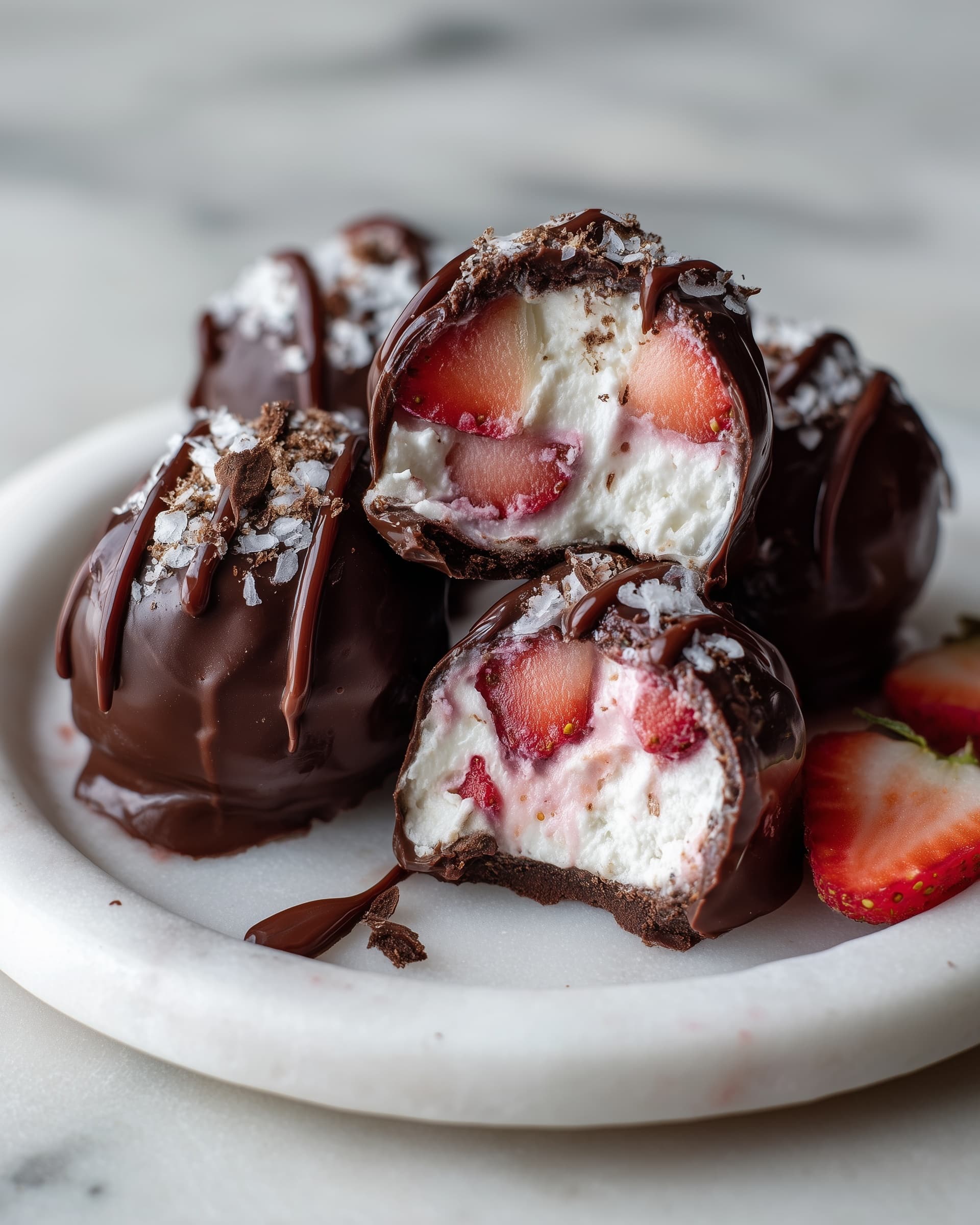 Strawberry Frozen Yogurt Bites Recipe - Recipe Image