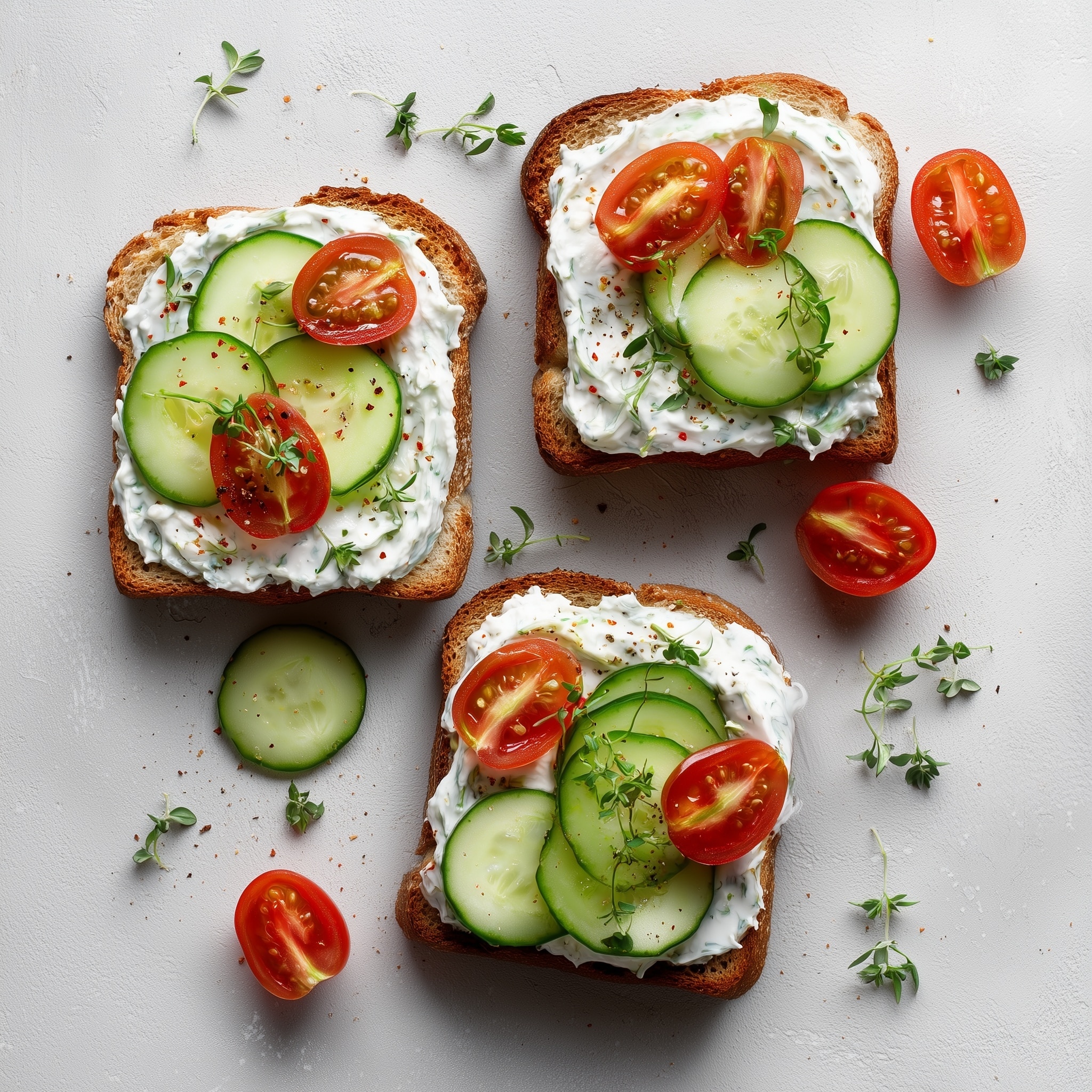 Tomato Cottage Cheese Toast Recipe - Recipe Image