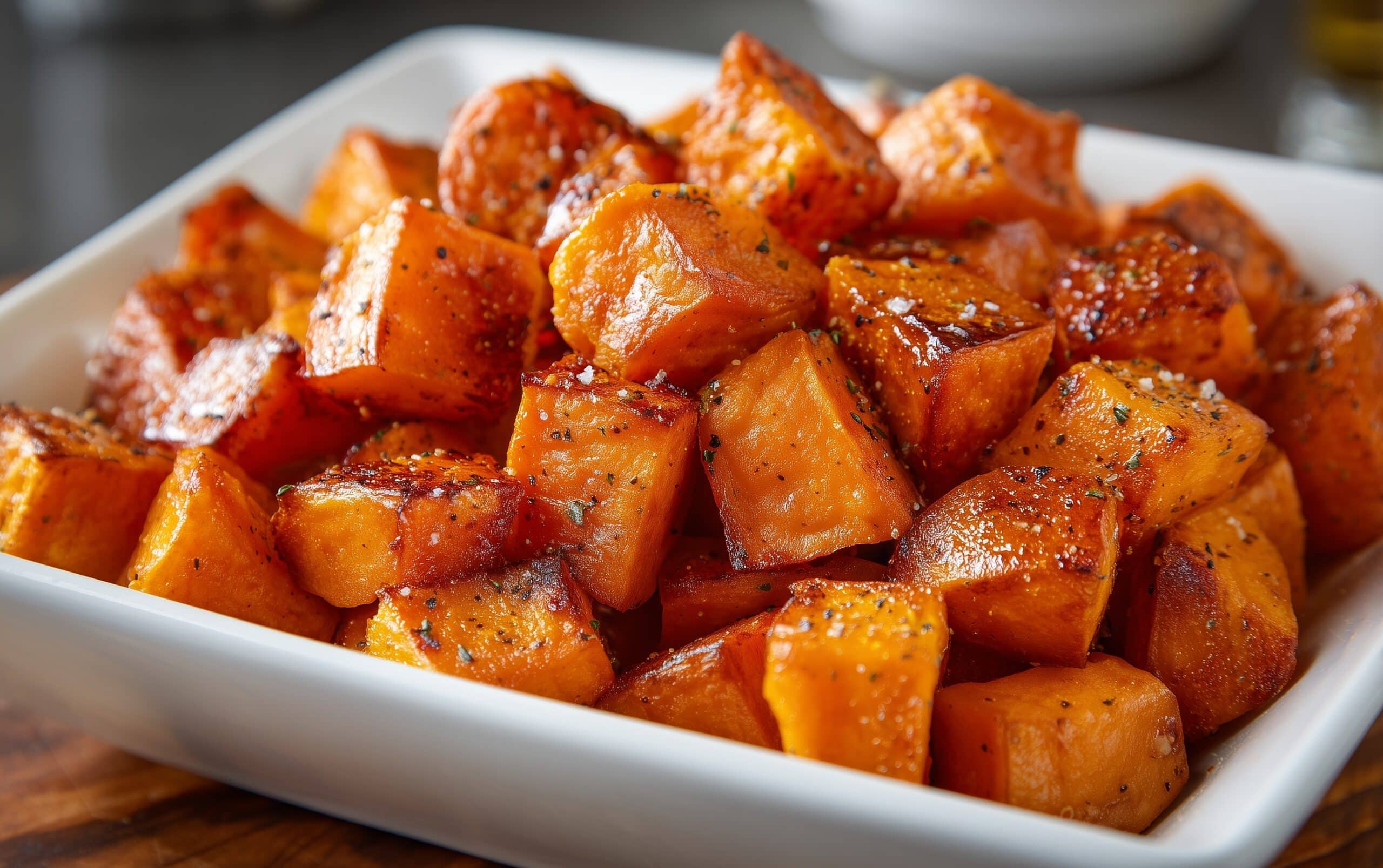 Garlic Butter Roasted Sweet Potatoes Recipe - Recipe Image