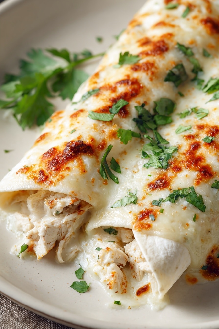 Keto White Chicken Enchiladas Recipe - Recipe Image