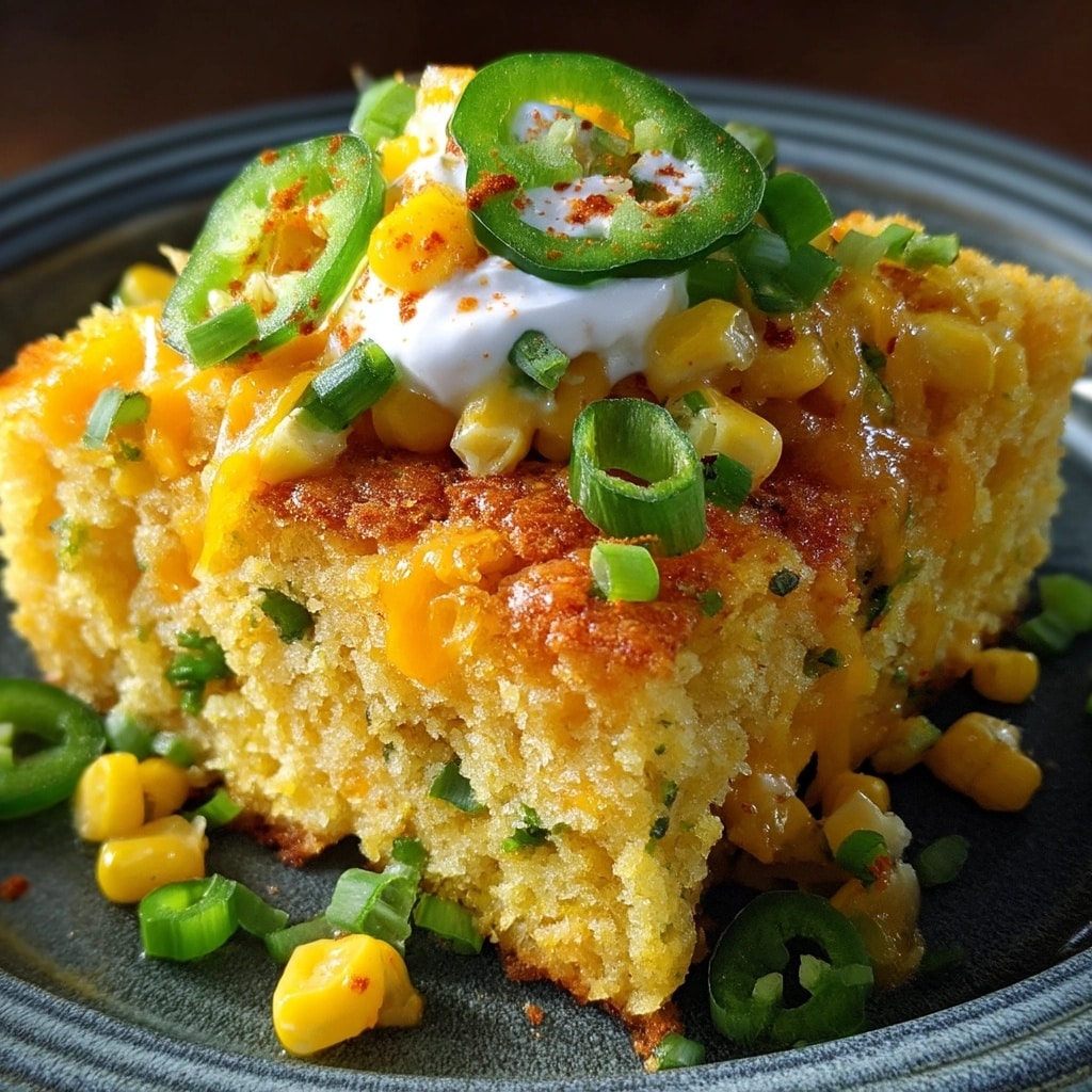 Cheesy Cornbread Casserole Recipe - Recipe Image