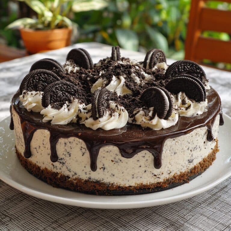 Decadent Triple Chocolate Cheesecake with Crunchy Oreo Crust Recipe