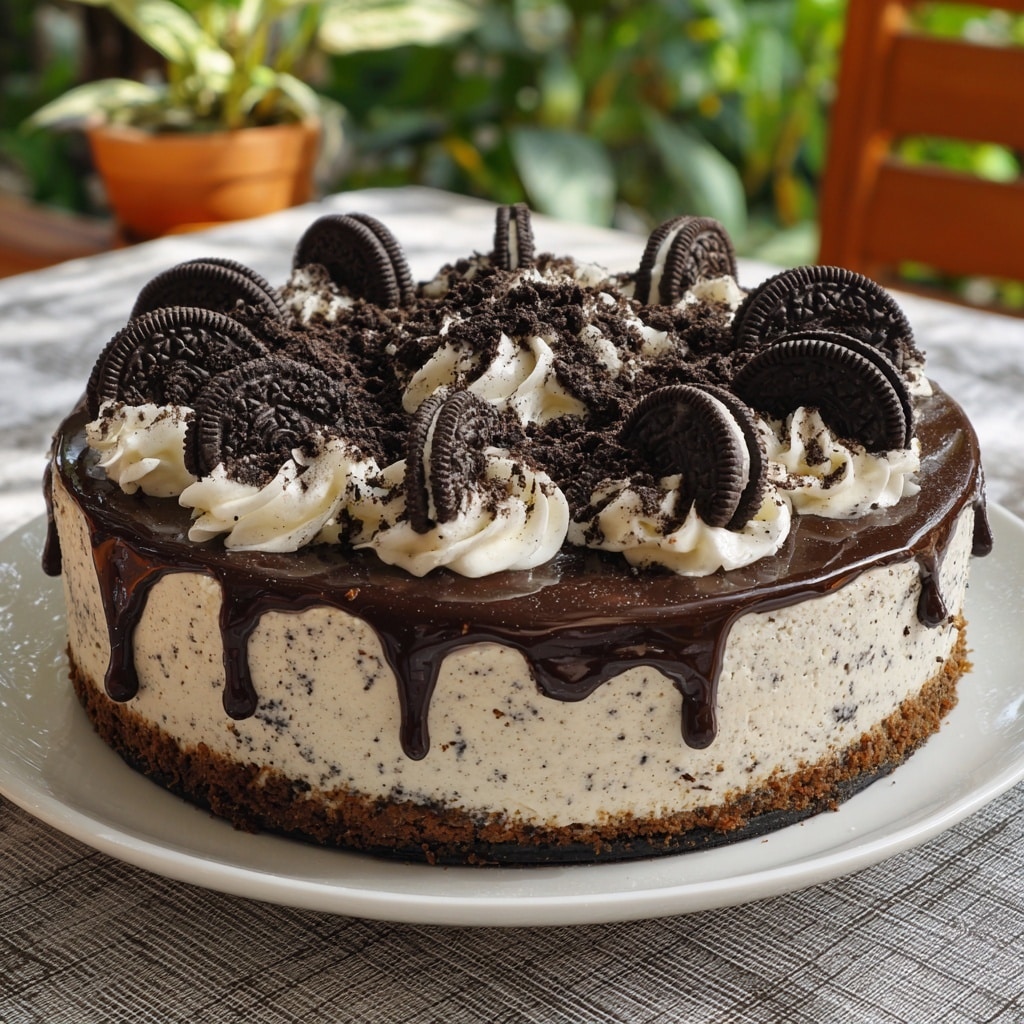 Decadent Triple Chocolate Cheesecake with Crunchy Oreo Crust Recipe - Recipe Image