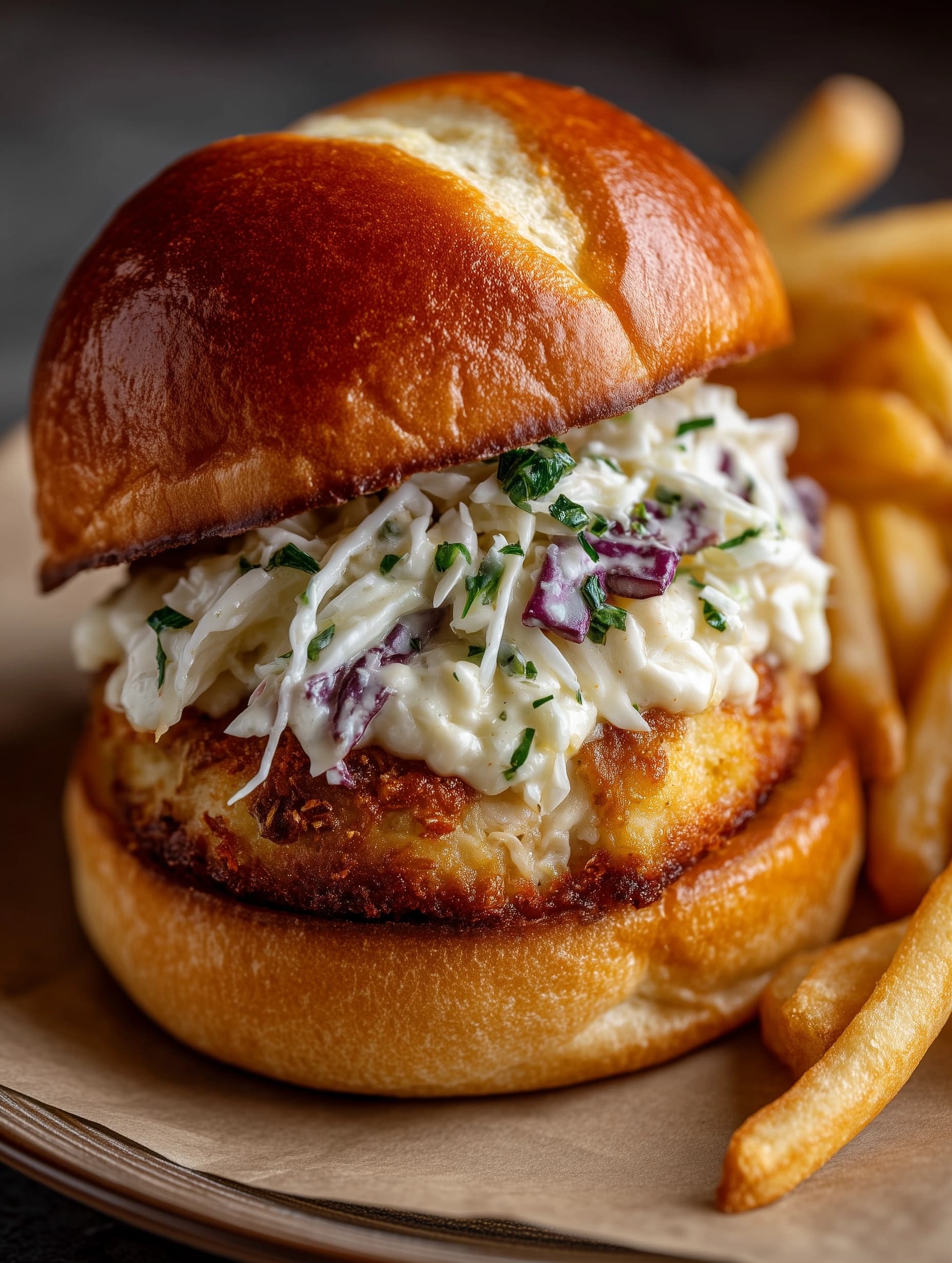 Buttermilk Fried Chicken Sandwiches with Slaw Recipe - Recipe Image
