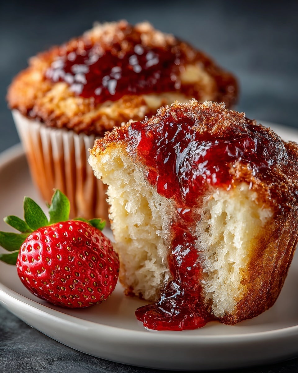 Strawberry White Chocolate Muffins with Streusel Topping Recipe - Recipe Image