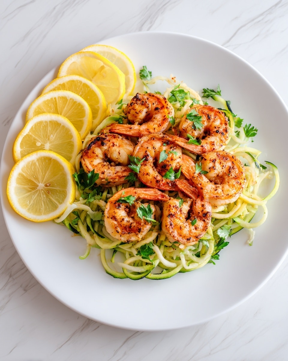 Keto Garlic Butter Shrimp with Zucchini Noodles Recipe - Recipe Image
