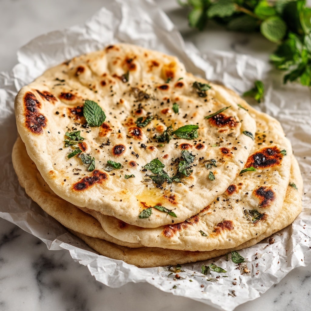 Soft & Chewy Keto Garlic Naan Recipe - Recipe Image
