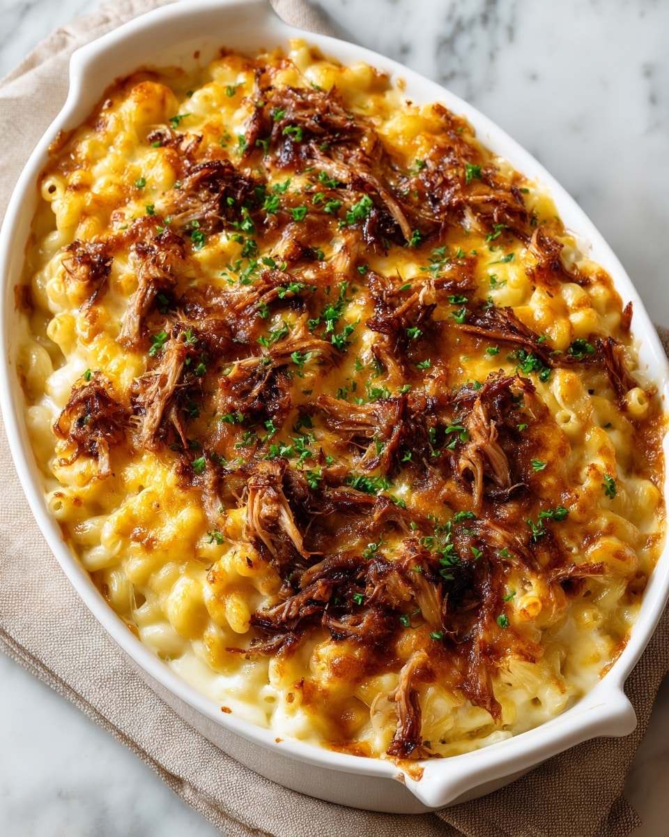 Decadent BBQ Pulled Pork Mac and Cheese Recipe - Recipe Image