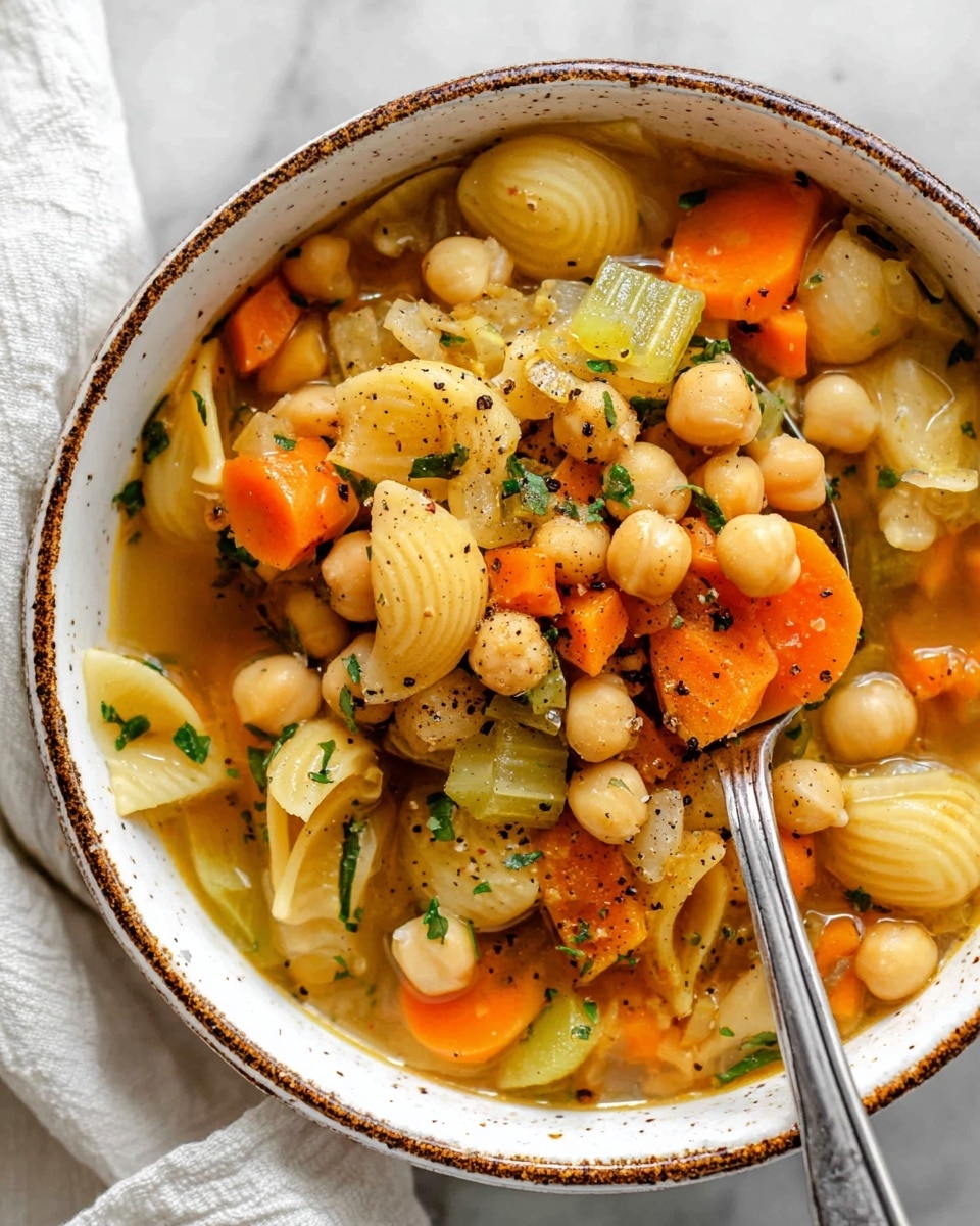 Vegan Chickpea Noodle Soup Recipe - Recipe Image