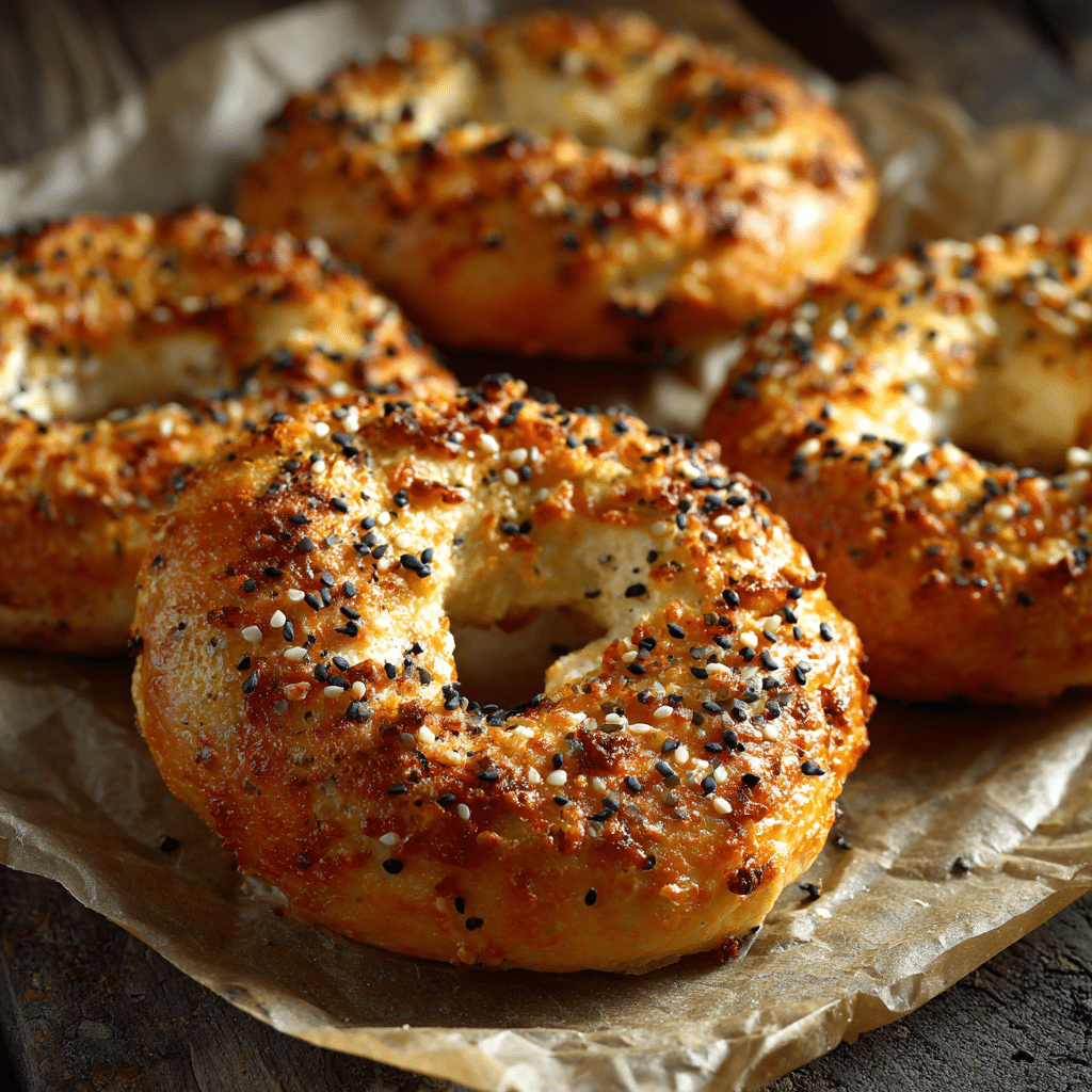 Creamy Cottage Cheese Bagels with Sesame and Poppy Seeds Recipe - Recipe Image