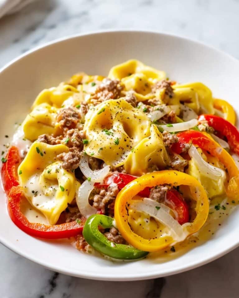 Crock Pot Cheesesteak Tortellini Recipe