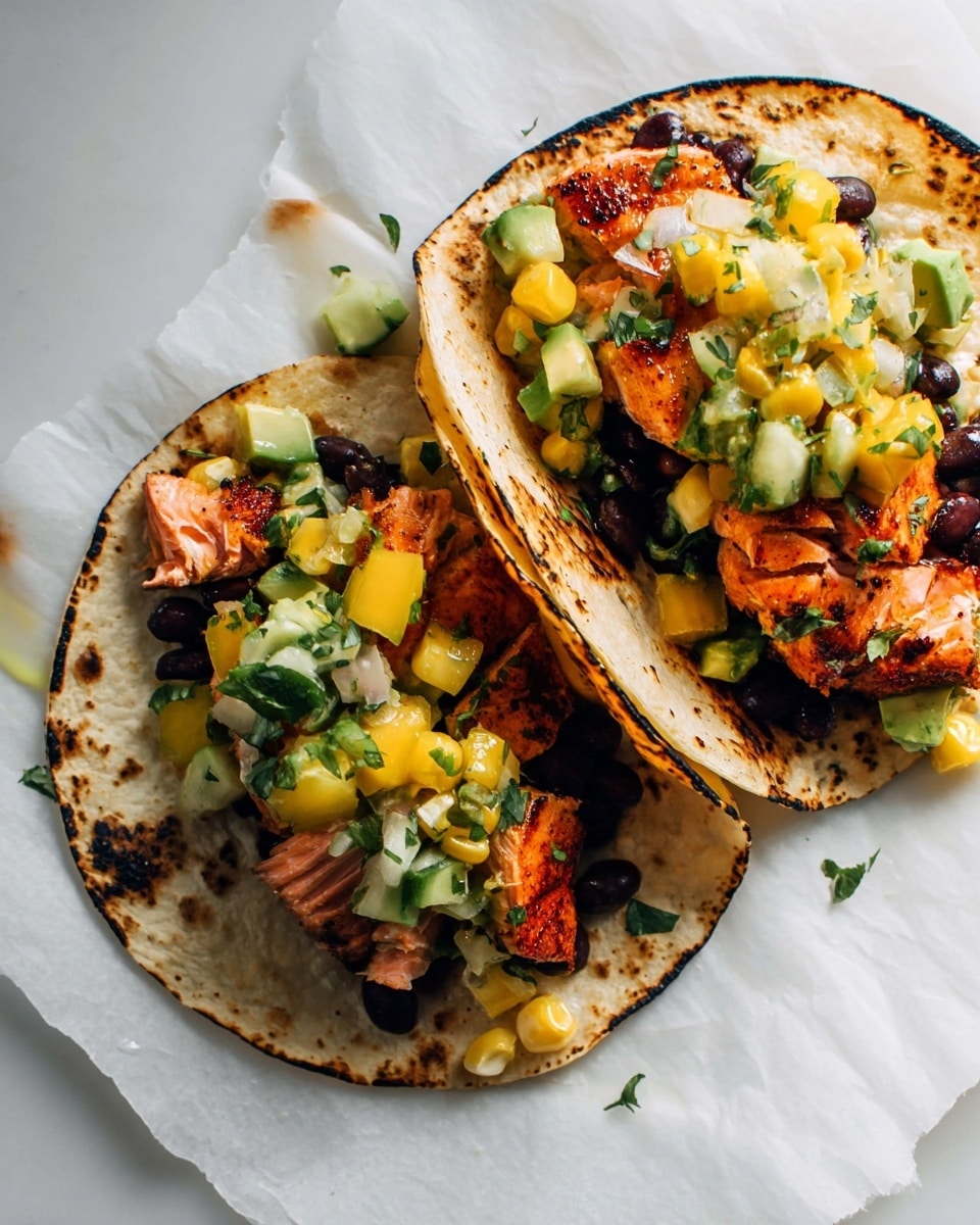 Salmon Tacos with Mango Corn Salsa Recipe - Recipe Image