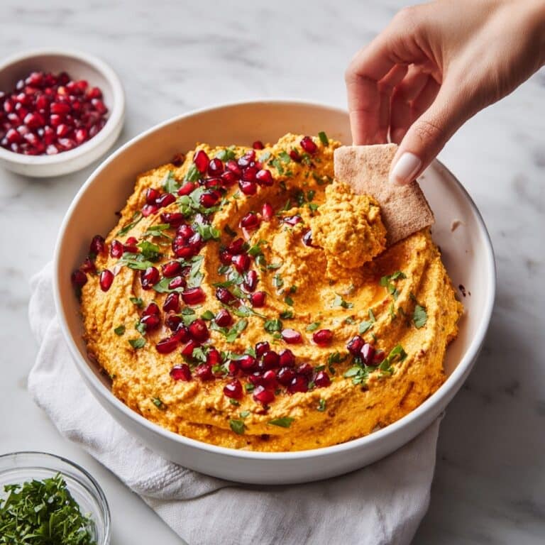 Muhammara: Roasted Pepper and Walnut Spread with Pomegranate Seeds Recipe