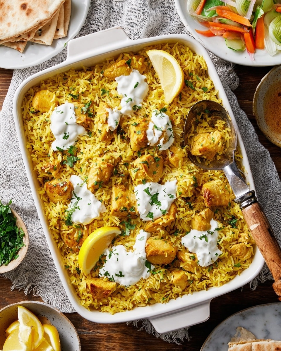 Dump-and-Bake Chicken Tzatziki and Rice Recipe - Recipe Image