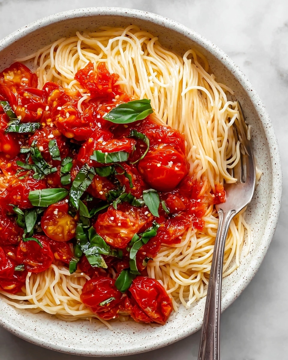 15-Minute Cherry Tomato Basil Pasta Recipe - Recipe Image