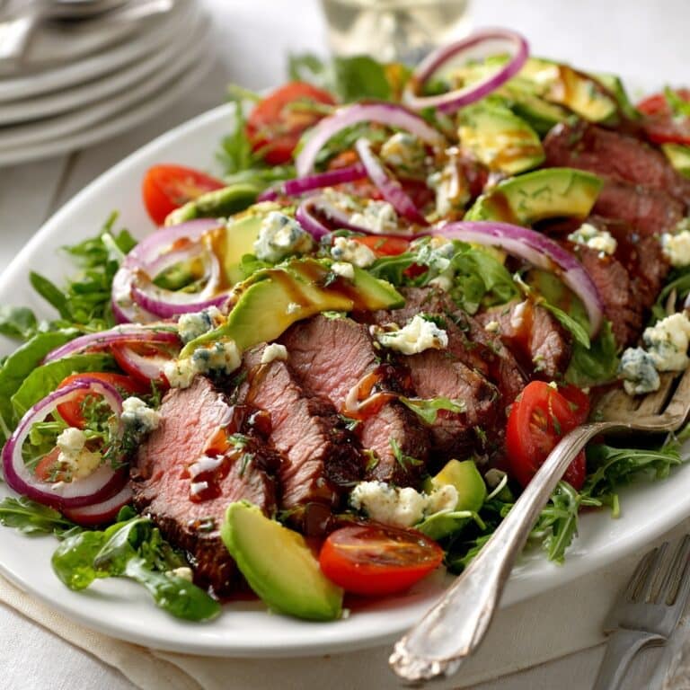 Balsamic Marinated Flank Steak with Blue Cheese Crust Recipe