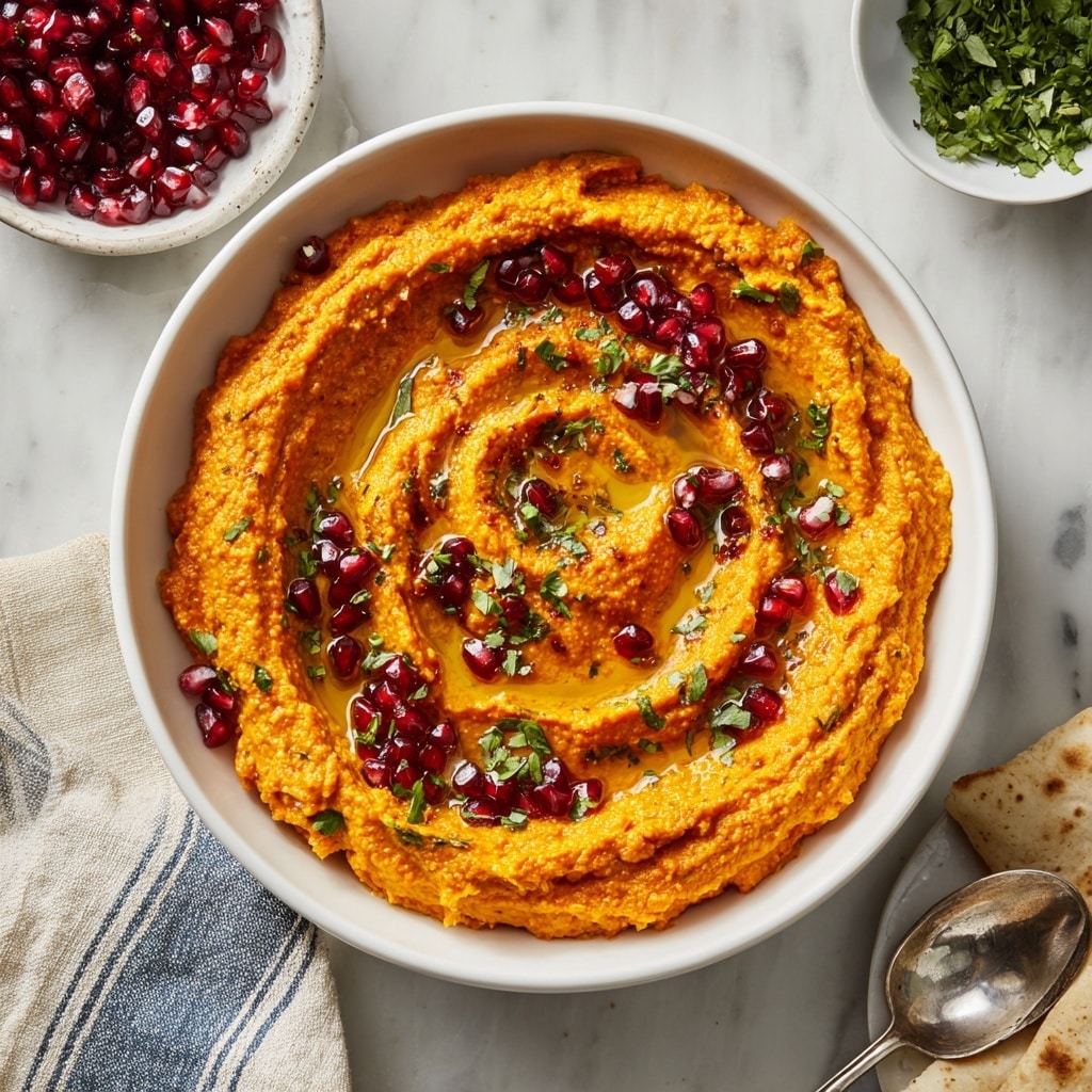 Muhammara: Roasted Pepper and Walnut Spread with Pomegranate Seeds Recipe - Recipe Image