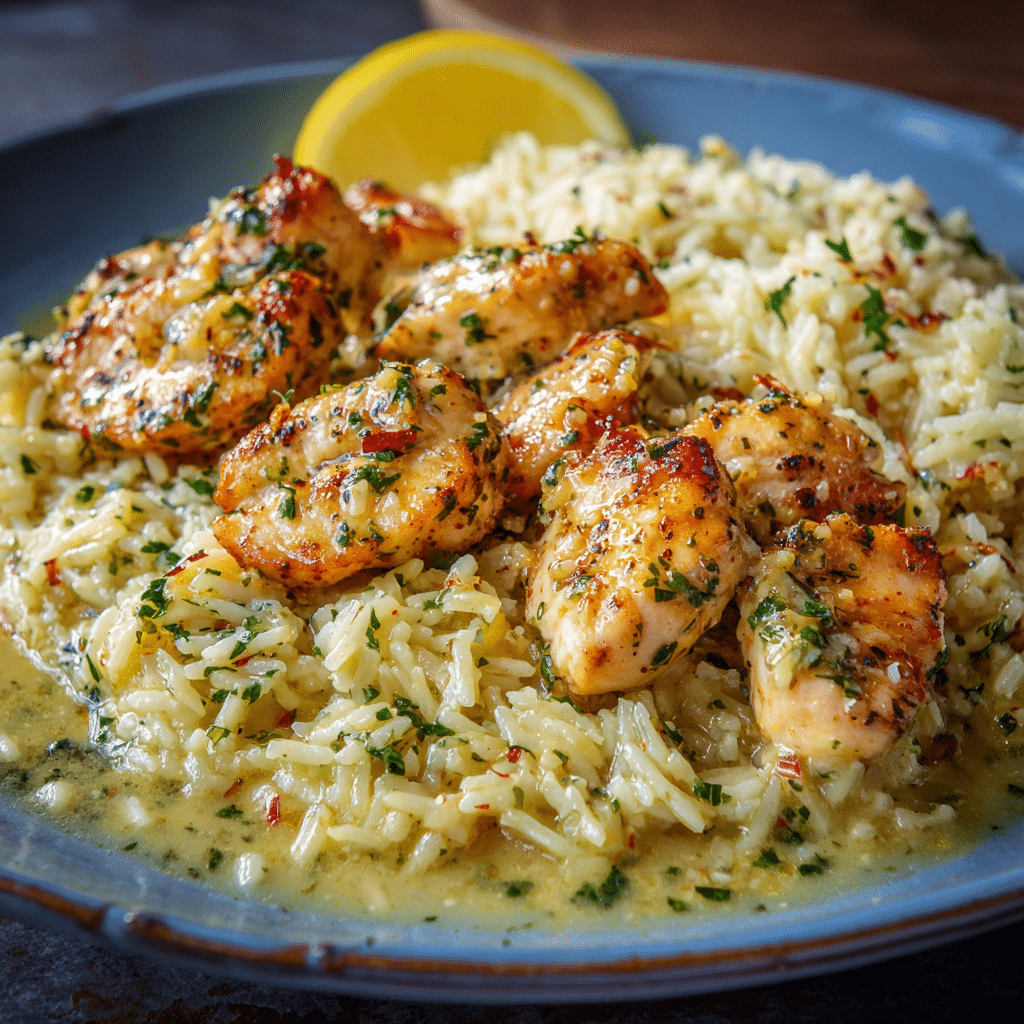 Creamy Smothered Chicken & Rice Recipe - Recipe Image