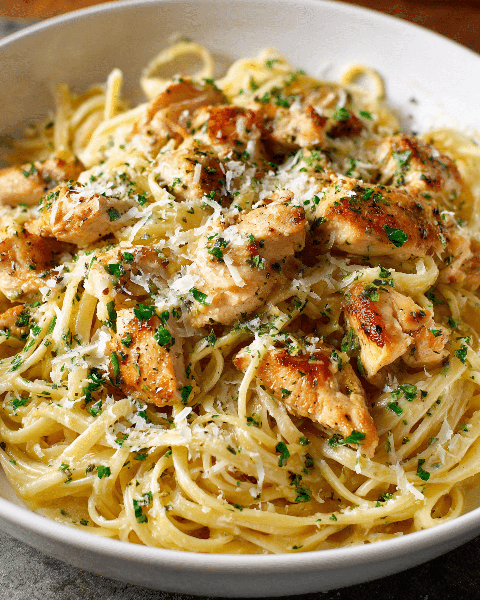 Lemon Butter Pasta with Chicken Recipe - Recipe Image