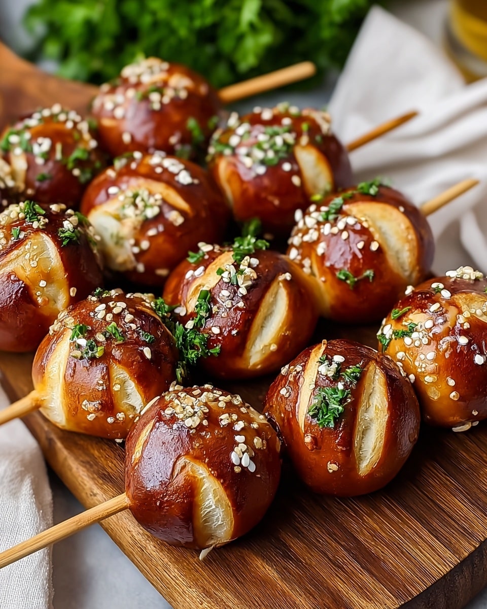Bavarian Pretzel Skewers: Delicious Beef & Cheese Bites! Recipe - Recipe Image