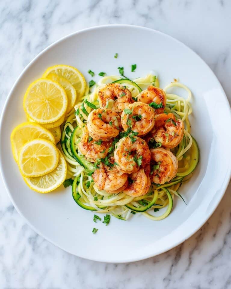 Keto Garlic Butter Shrimp with Zucchini Noodles Recipe