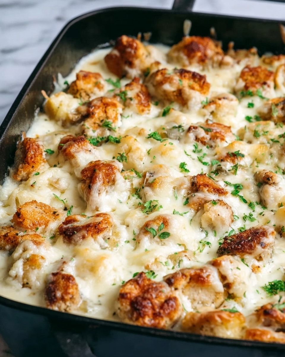 Keto Chicken Alfredo Casserole Recipe - Recipe Image