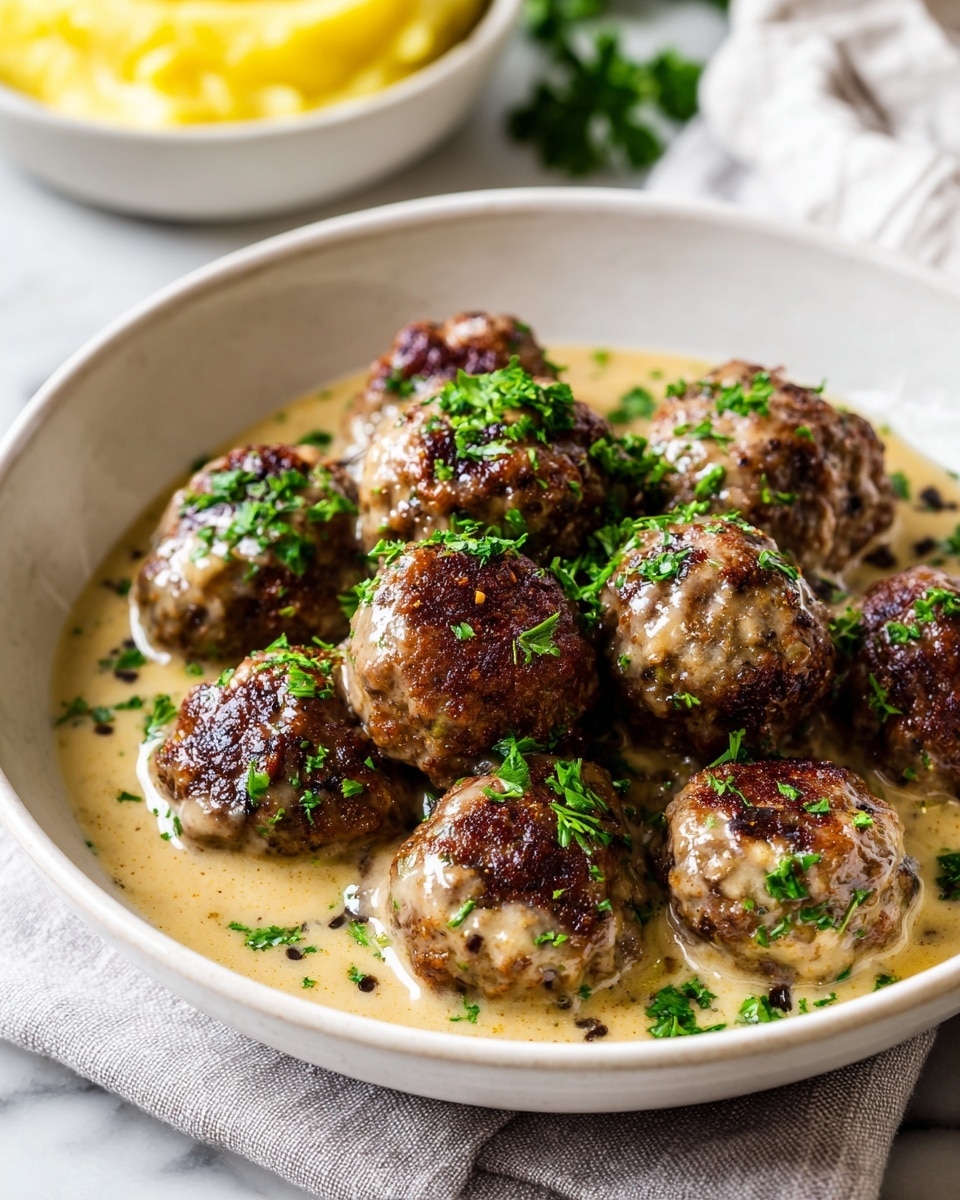 Swedish Meatballs with Creamy Gravy Recipe - Recipe Image