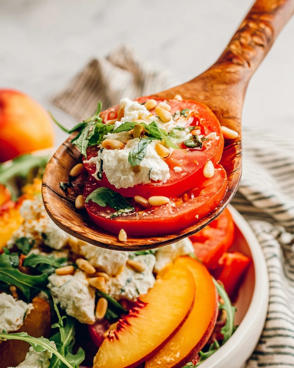 Peach Burrata Salad Recipe - Recipe Image