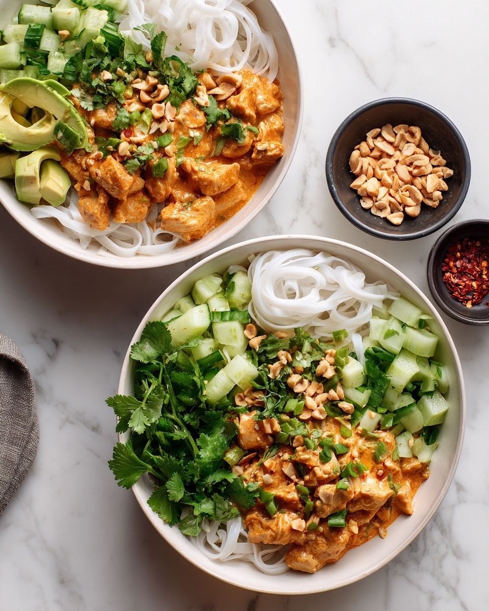 Thai Peanut Chicken Noodle Bowls Recipe - Recipe Image