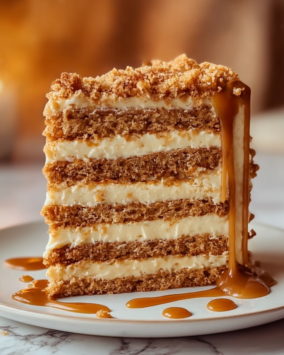 Caramel Crunch Layer Cake Recipe - Recipe Image